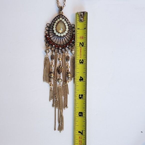 Necklace Pendant Boho Tribal .Boho, Long Necklace . Fashion Jewelry - Picture 4 of 4